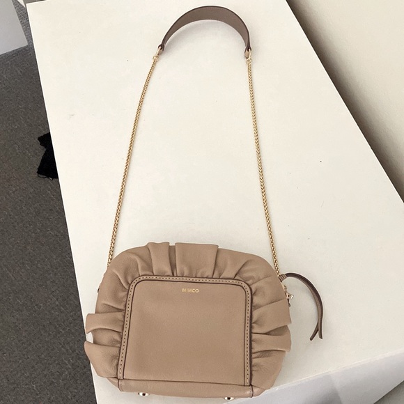 Mimco Bags Mimco Leather Outer Cross Body Bag Tan Nude Colour